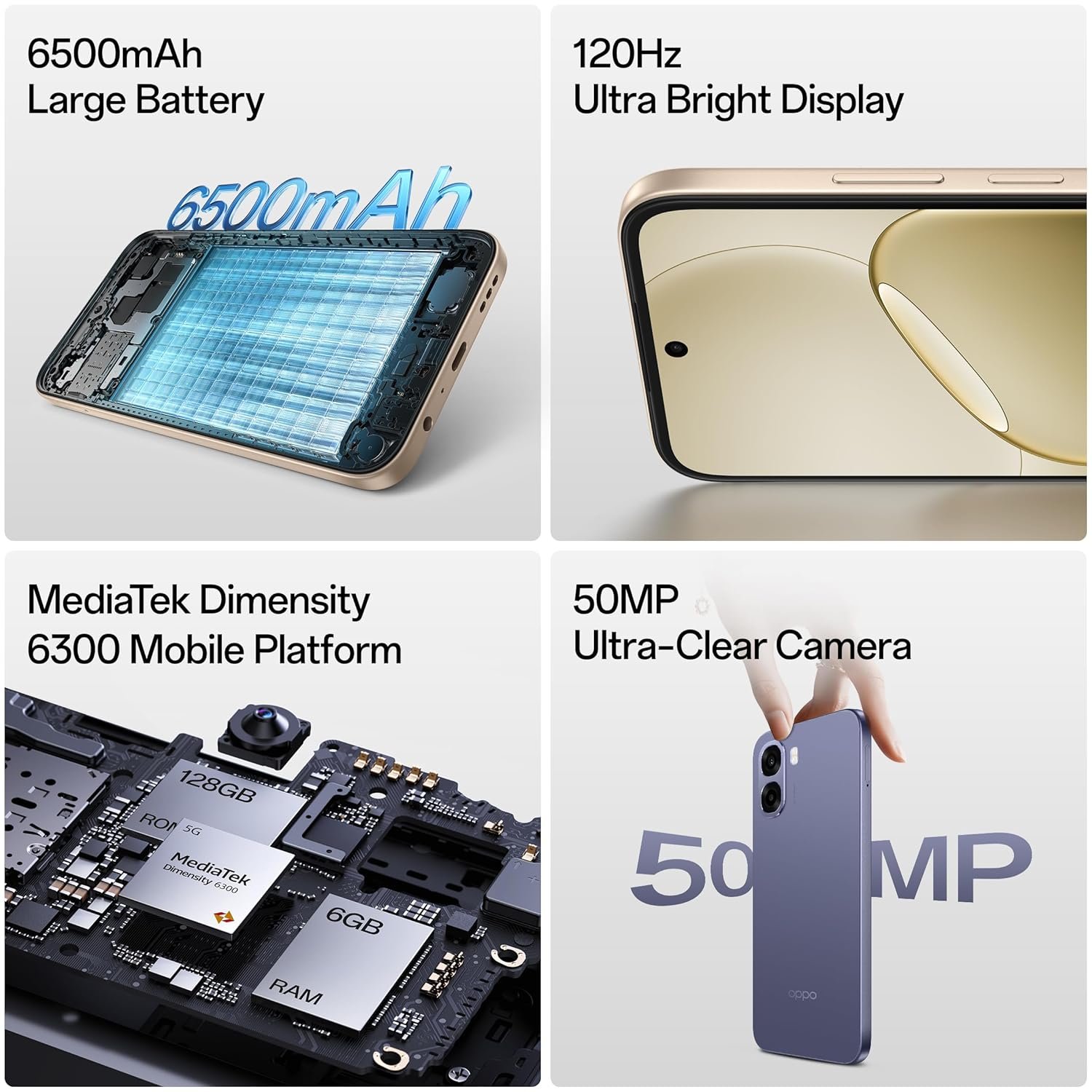 OPPO A6s 5G  (Plum Purple, 4 GB RAM, 128 GB Storage) gallery image